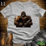 Gorilla in a suit smoking a cigar graphic tee in Sport Grey — Cigar Gorilla by Legacy Layers
