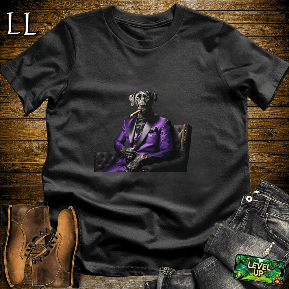 Great Dane Cigar Shirt Black | Dog Lover Cigar Tee