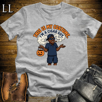 Cigar Guy Costume Trick-or-Treat Bucket Black Man T-Shirt Sport Grey | Funny Halloween Cigar Shirt