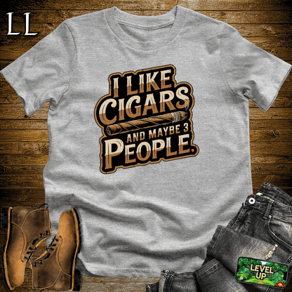 I Like Cigars And Maybe 3 People Shirt Sport Grey | Funny Cigar Tee