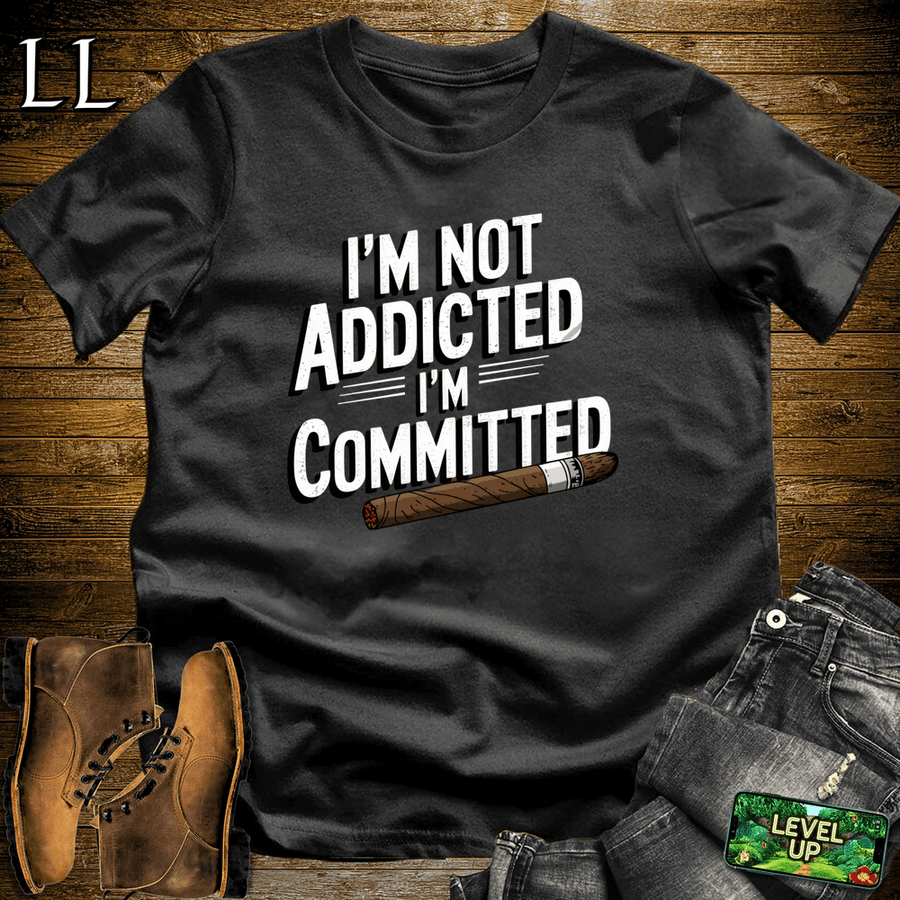 I'm Not Addicted Cigar Shirt Black | Funny Cigar Tee