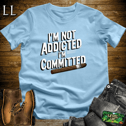 I'm Not Addicted Cigar Shirt Light Blue | Funny Cigar Tee