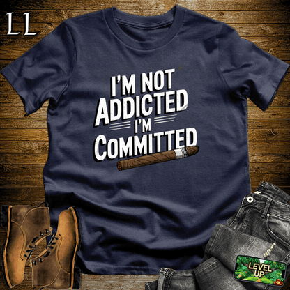 I'm Not Addicted Cigar Shirt Navy | Funny Cigar Tee