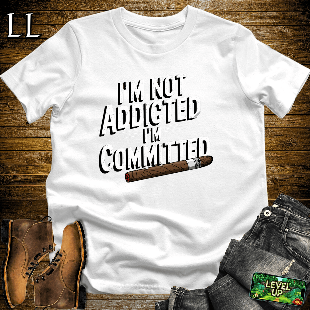 I'm Not Addicted Cigar Shirt White | Funny Cigar Tee