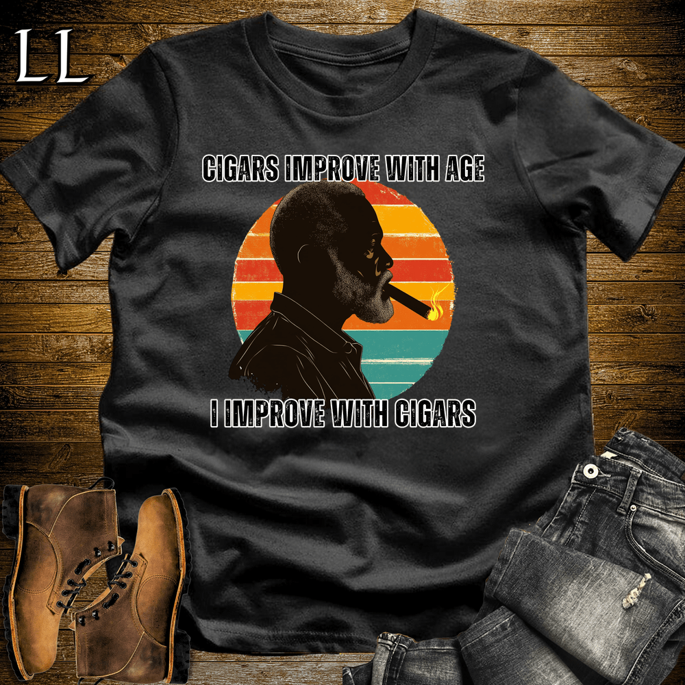 Improve With Age Cigar Shirt Black | Cigar Aging Tee
