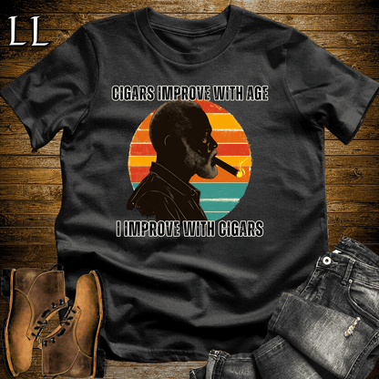 Improve With Age Cigar Shirt Black | Cigar Aging Tee