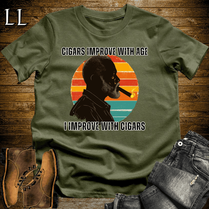 Improve With Age Cigar Shirt Military Green | Cigar Aging Tee