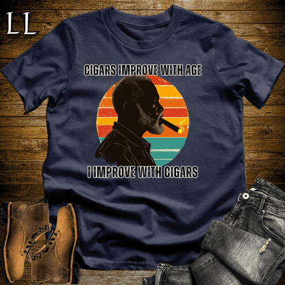Improve With Age Cigar Shirt Navy | Cigar Aging Tee