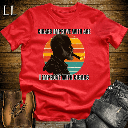 Improve With Age Cigar Shirt Red | Cigar Aging Tee