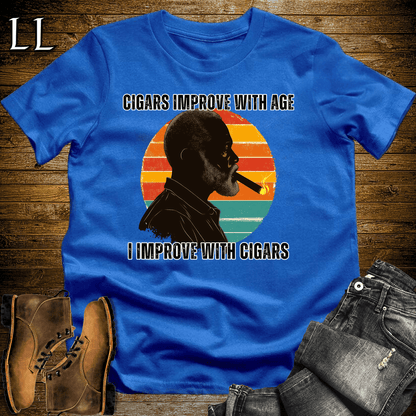 Improve With Age Cigar Shirt Royal | Cigar Aging Tee