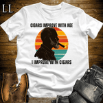 Improve With Age Cigar Shirt White | Cigar Aging Tee