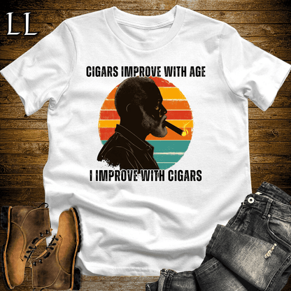 Improve With Age Cigar Shirt White | Cigar Aging Tee