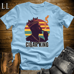 Cigar King Shirt Light Blue | Cigar Lover Graphic Tee