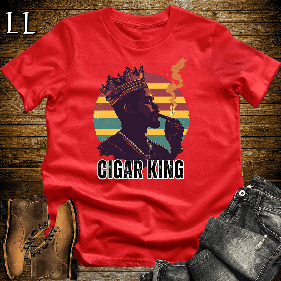 Cigar King Shirt Red | Cigar Lover Graphic Tee
