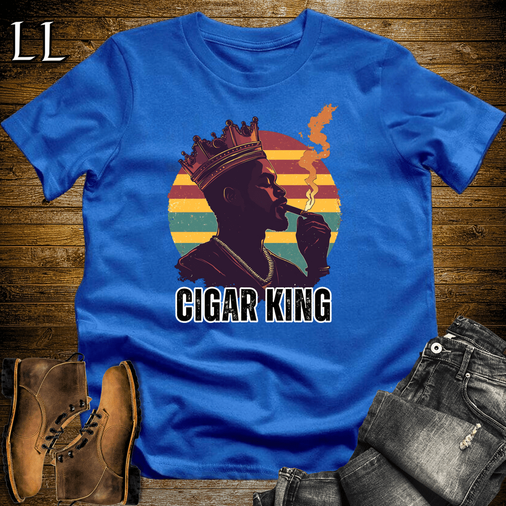 Cigar King Shirt Royal | Cigar Lover Graphic Tee