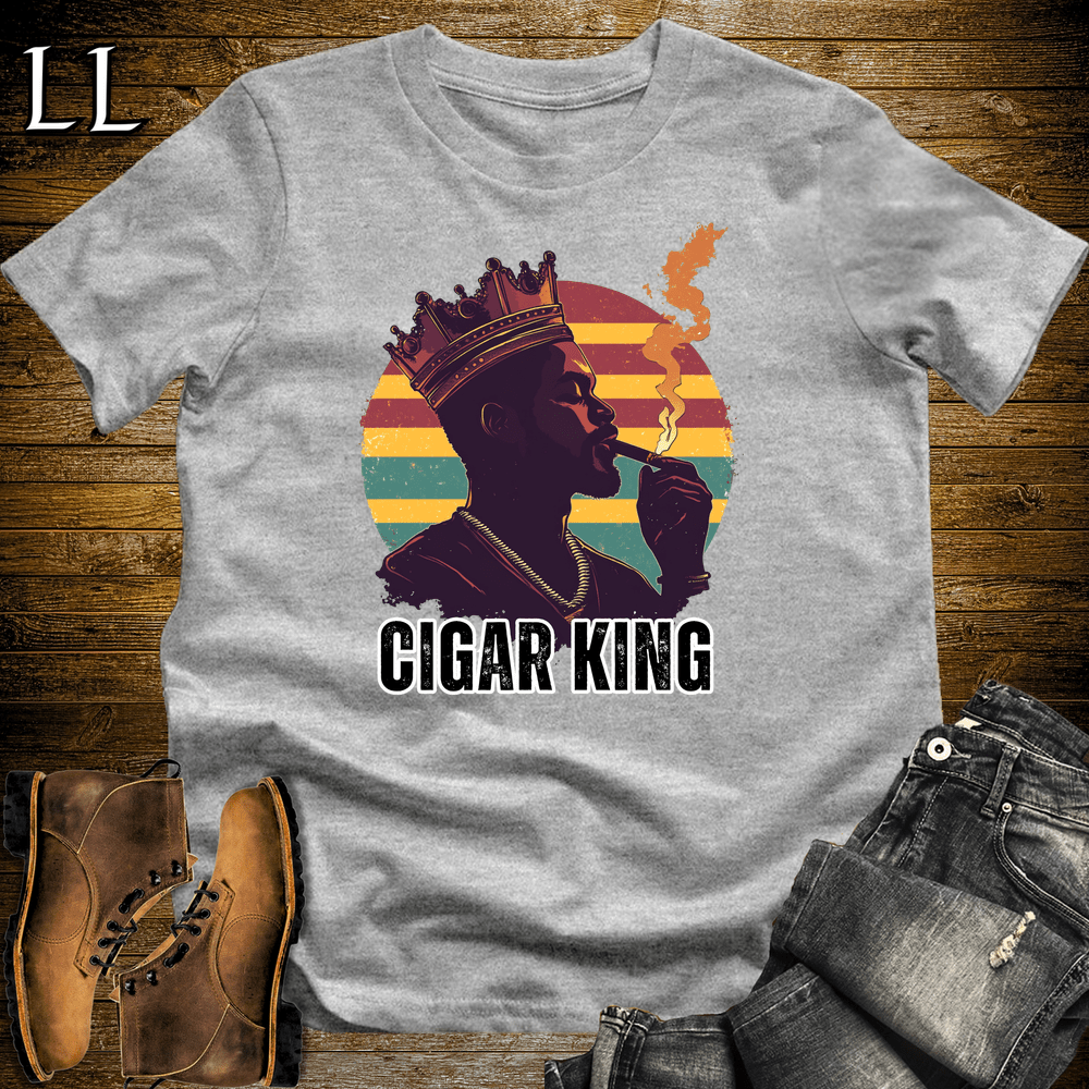 Cigar King Shirt Sport Grey | Cigar Lover Graphic Tee
