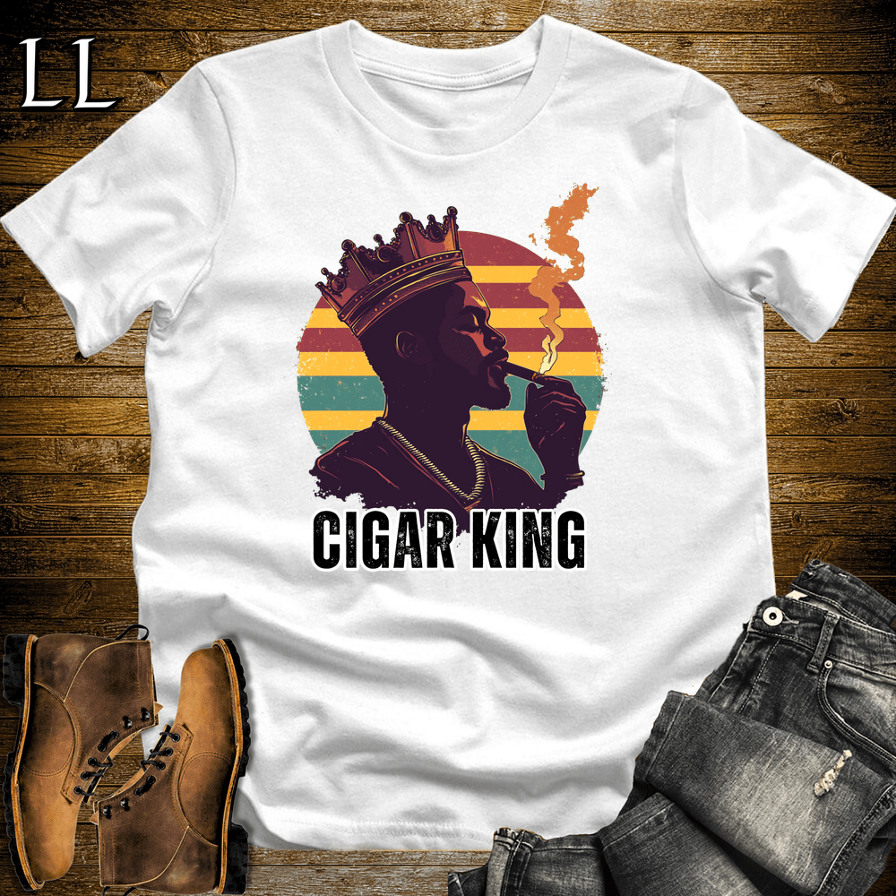 Cigar King Shirt White | Cigar Lover Graphic Tee