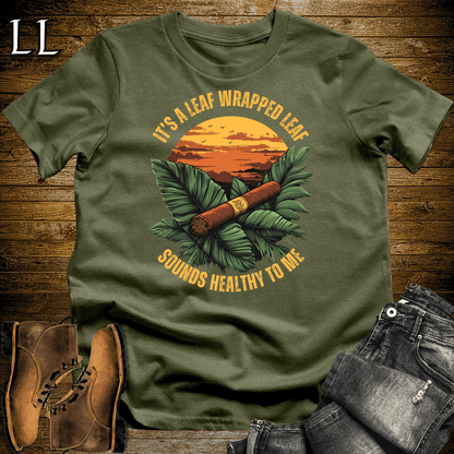 Leaf Wrapped Leaf Cigar Shirt Military Green | Cigar Graphic Tee