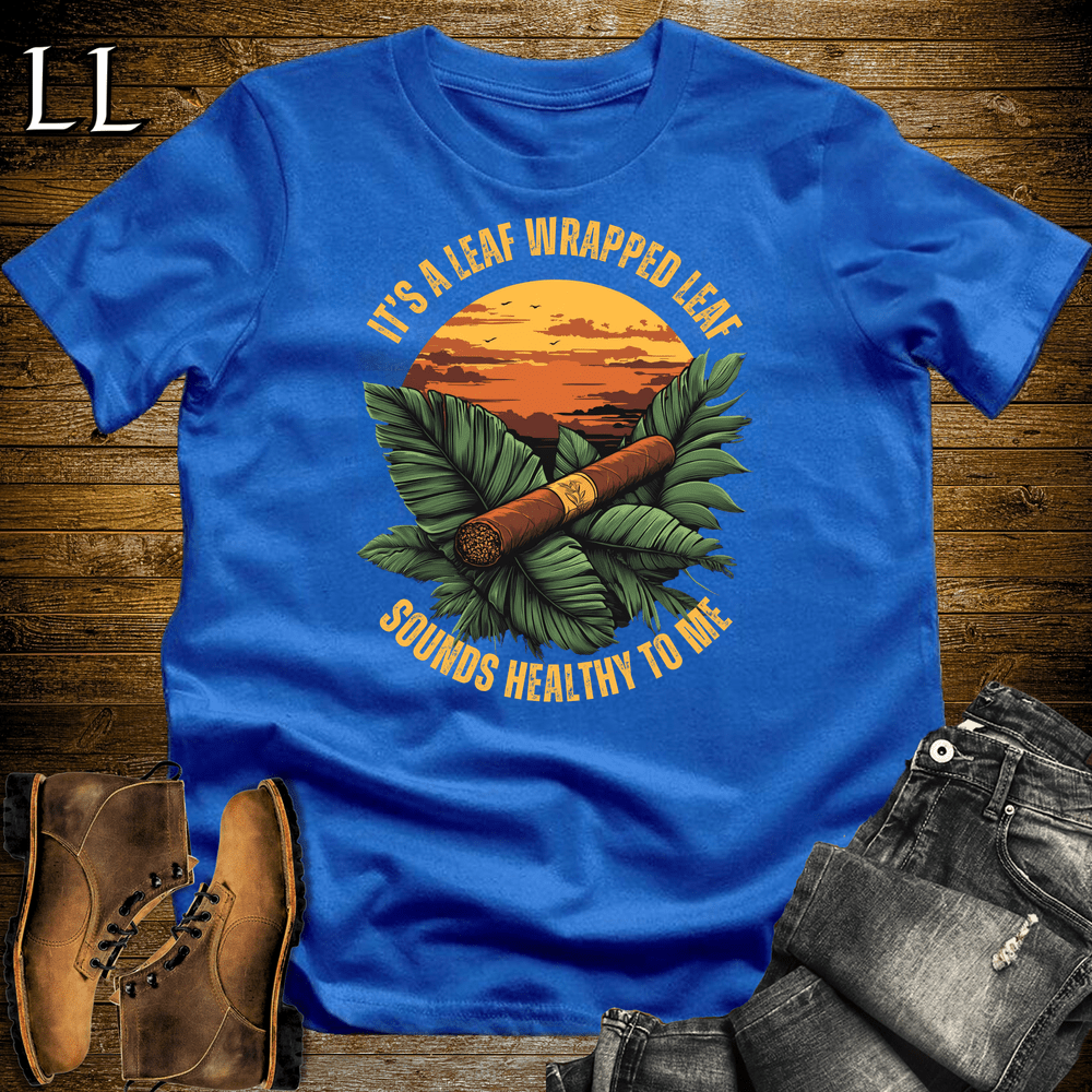 Leaf Wrapped Leaf Cigar Shirt Royal | Cigar Graphic Tee