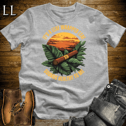 Leaf Wrapped Leaf Cigar Shirt Sport Grey | Cigar Graphic Tee