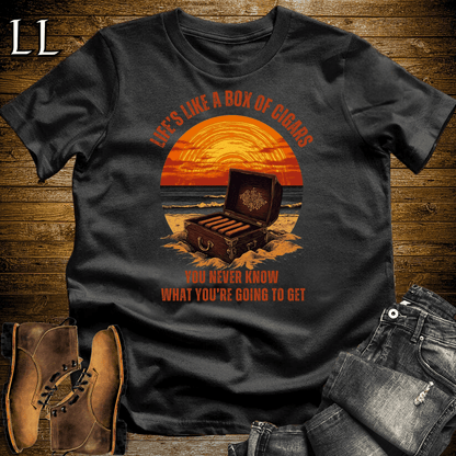 Life's A Box Of Cigars Shirt Black | Funny Cigar Tee