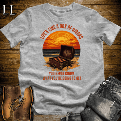 Life's A Box Of Cigars Shirt Sport Grey | Funny Cigar Tee