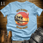 "Life's Too Short" cigar quote graphic tee in Light Blue — Cigar Lifes To Short by Legacy Layers