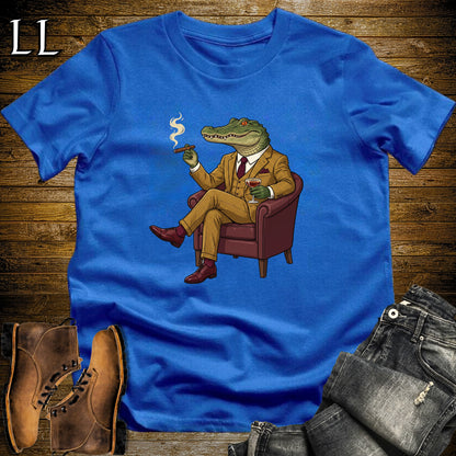 Cigar Lounge Alligator T-Shirt Royal Blue | Reptile Cigar Gift