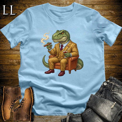 Cigar Lounge Allosaurus T-Shirt Light Blue | Dinosaur Cigar Gift