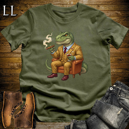 Cigar Lounge Allosaurus T-Shirt Military Green | Dinosaur Cigar Gift