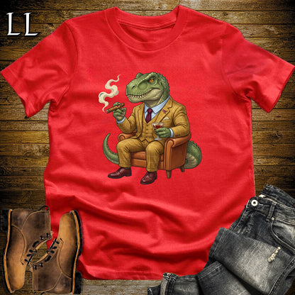 Cigar Lounge Allosaurus T-Shirt Red | Dinosaur Cigar Gift