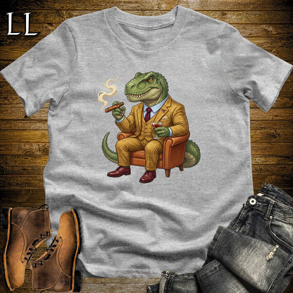 Cigar Lounge Allosaurus T-Shirt Sport Grey | Dinosaur Cigar Gift