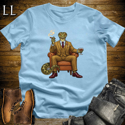 Cigar Lounge Anaconda T-Shirt Light Blue | Reptile Cigar Gift