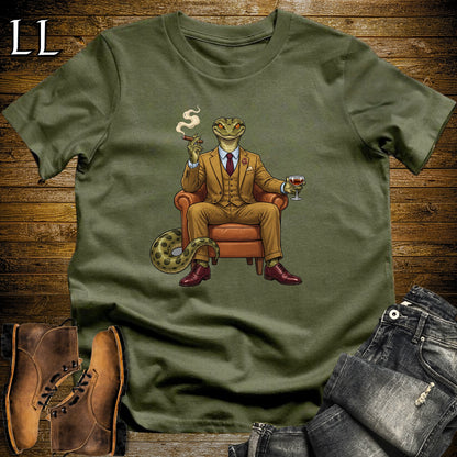 Cigar Lounge Anaconda T-Shirt Military Green | Reptile Cigar Gift