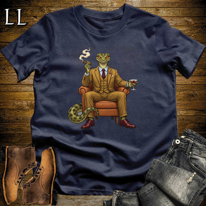 Cigar Lounge Anaconda T-Shirt Navy | Reptile Cigar Gift