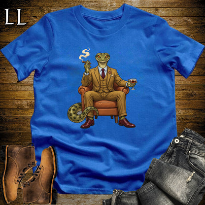 Cigar Lounge Anaconda T-Shirt Royal Blue | Reptile Cigar Gift