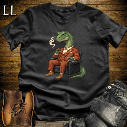Cigar Lounge Apatosaurus T-Shirt Black | Dinosaur Cigar Gift
