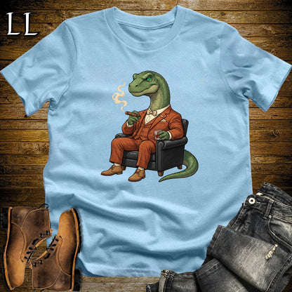 Cigar Lounge Apatosaurus T-Shirt Light Blue | Dinosaur Cigar Gift