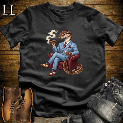 Cigar Lounge Ball Python T-Shirt Black | Reptile Cigar Gift