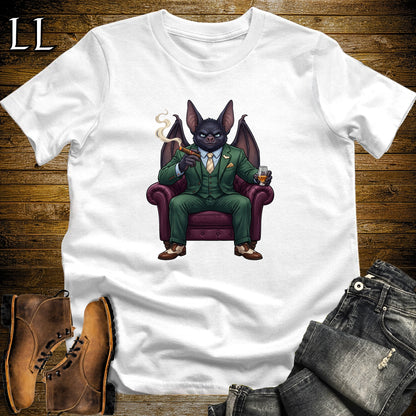 Cigar Lounge Bat T-Shirt White | Animal Cigar Gift