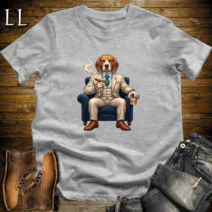 Cigar Lounge Beagle T-Shirt Sport Grey | Dog Lover Cigar Gift