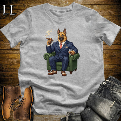 Cigar Lounge Belgian Malinois T-Shirt Sport Grey | Dog Cigar Gift