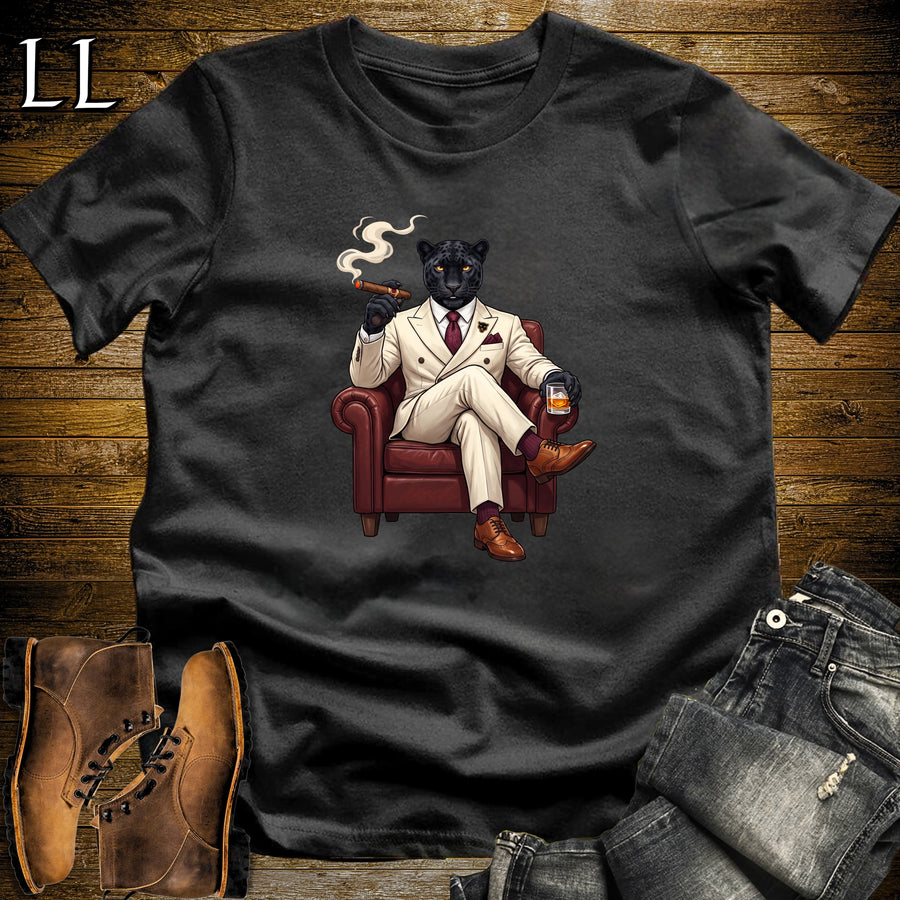 Cigar Lounge Black Panther T-Shirt Black | Big Cat Cigar Gift