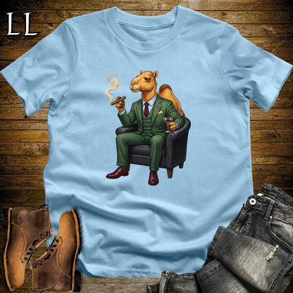 Cigar Lounge Camel T-Shirt Light Blue | Animal Cigar Gift