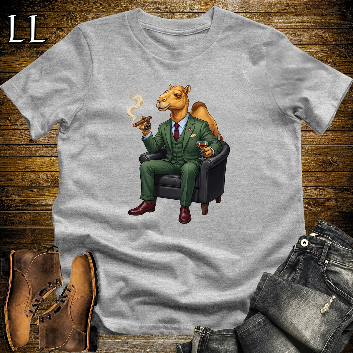 Cigar Lounge Camel T-Shirt Sport Grey | Animal Cigar Gift