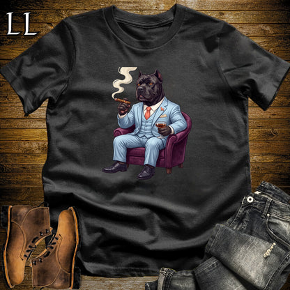 Cigar Lounge Cane Corso T-Shirt Black | Dog Lover Cigar Gift