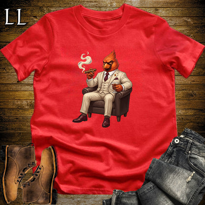 Cigar Lounge Cardinal T-Shirt Red | Bird Lover Cigar Gift