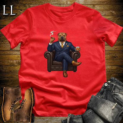 Cigar Lounge Chinese Shar Pei T-Shirt Red | Dog Cigar Gift