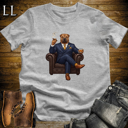 Cigar Lounge Chinese Shar Pei T-Shirt Sport Grey | Dog Cigar Gift