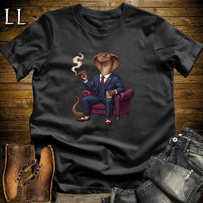 Cigar Lounge Cobra T-Shirt Black | Reptile Cigar Gift